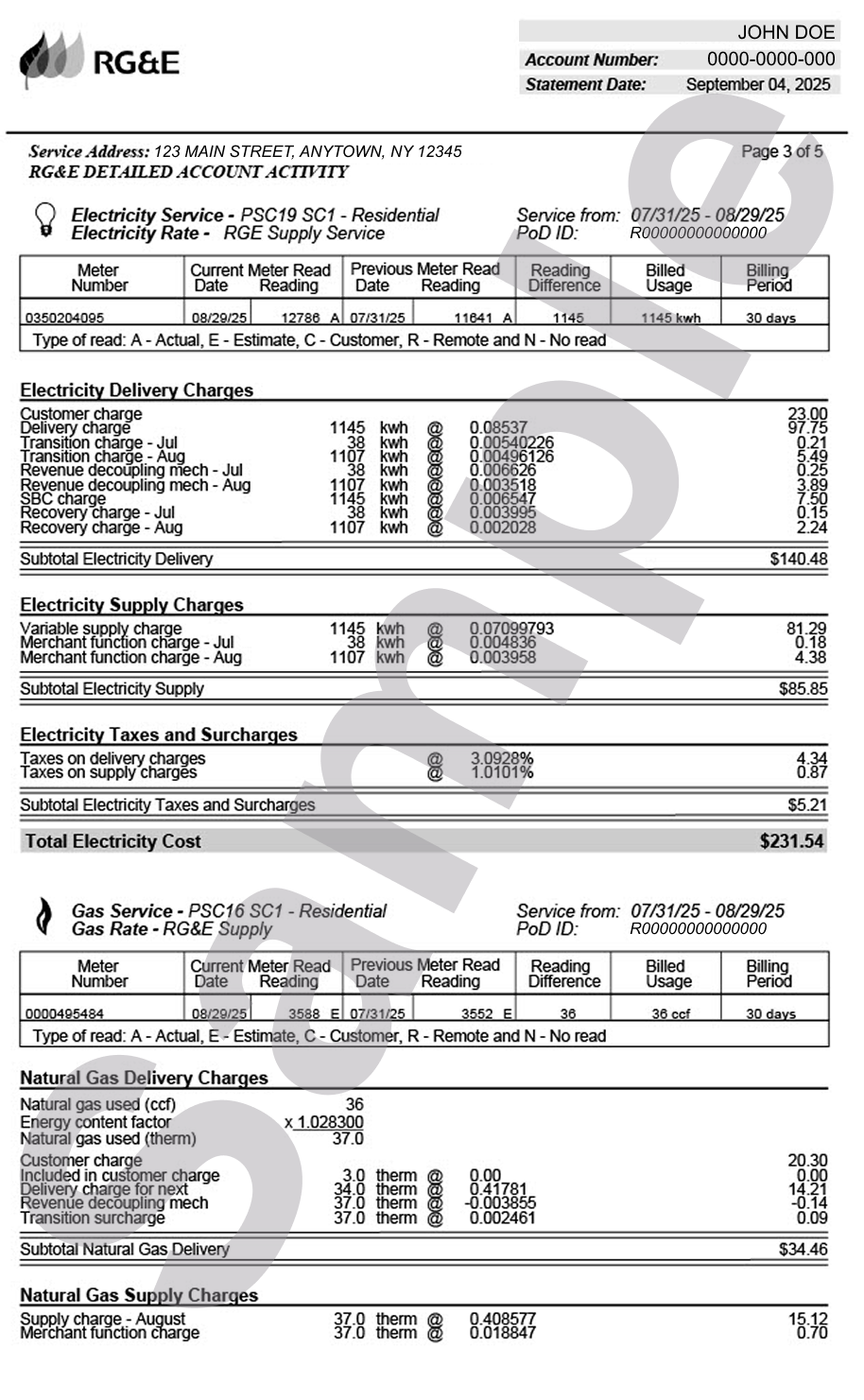 RG&E Bill Page 3