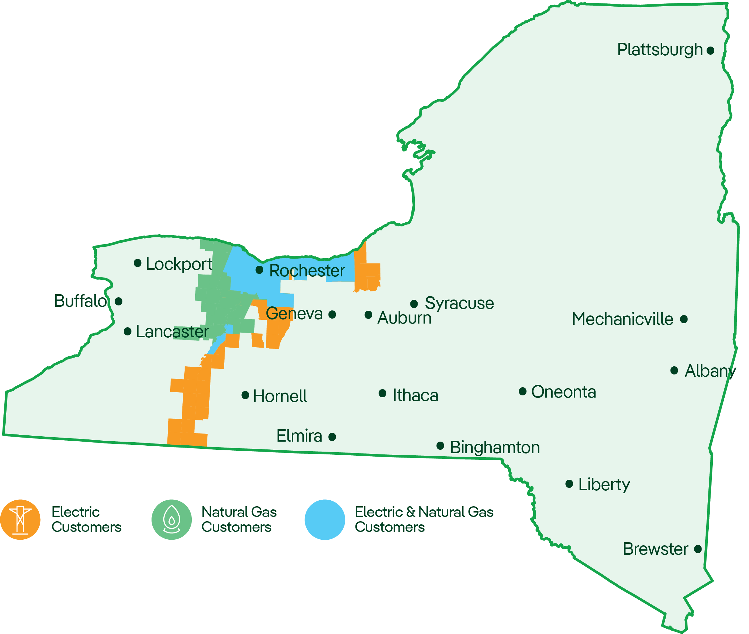 RG&E Service Area Map